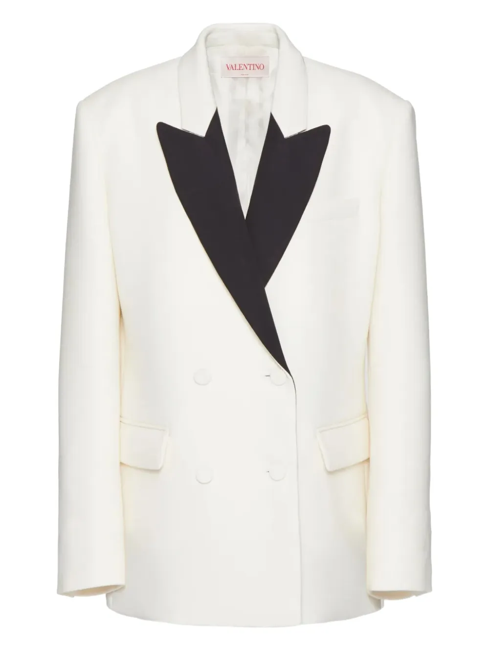 Valentino Garavani Double Crepe blazer met dubbele rij knopen Wit