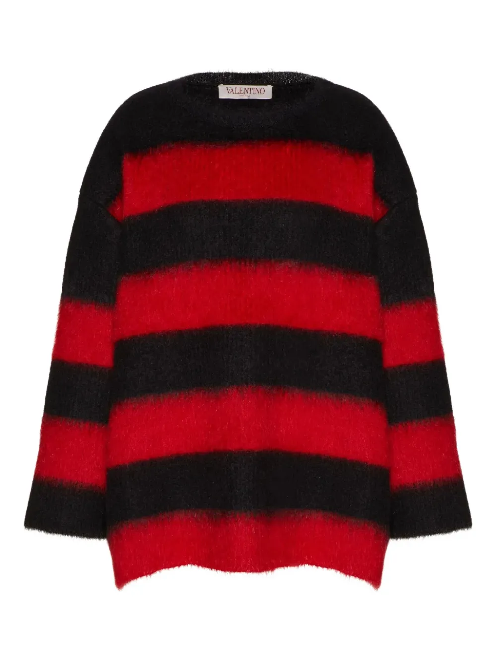 Valentino Garavani Gestreepte trui van mohairblend Rood