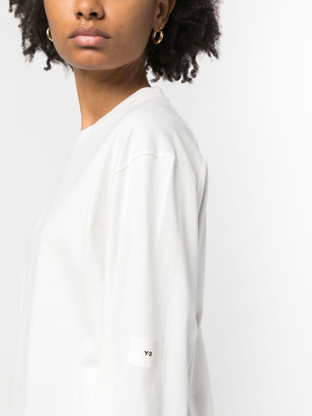 Shop Y-3 Logo-patch Cotton T-shirt In White