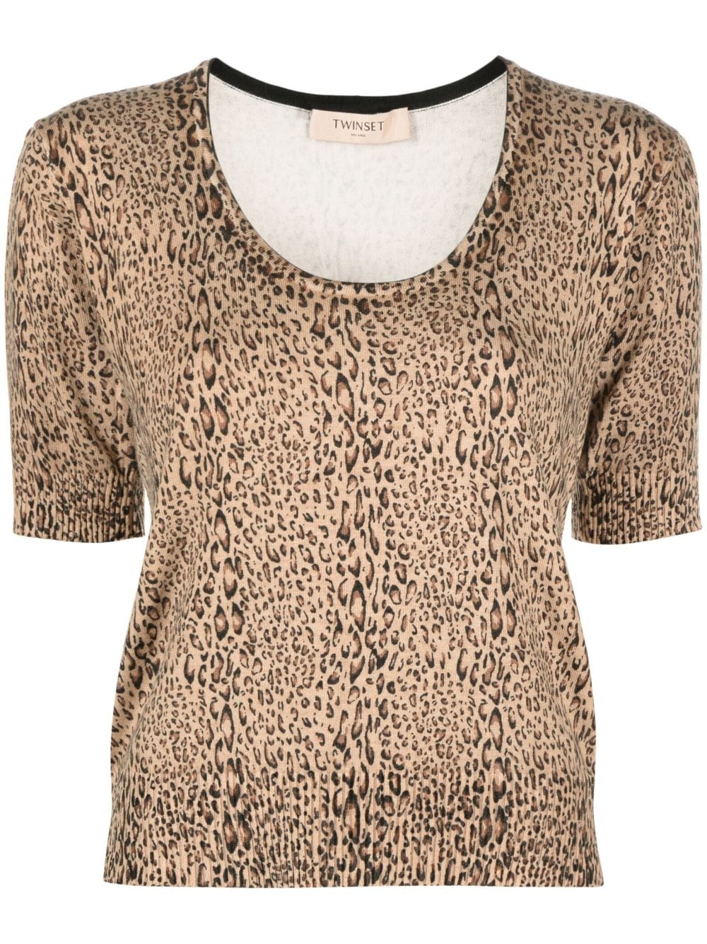 Twinset Leopard Print Knitted Top Farfetch 