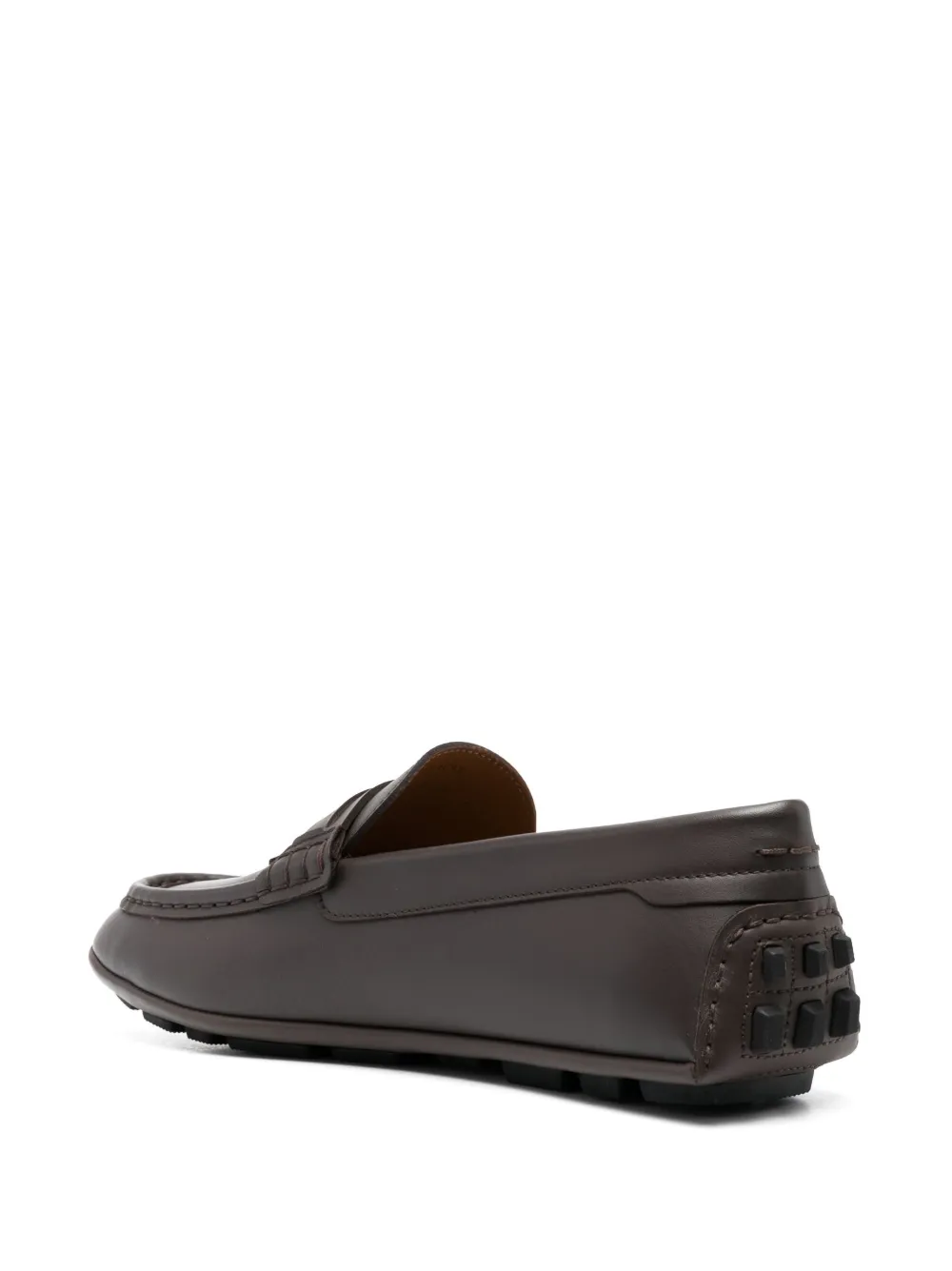  Bally Logo-plaque Leather Moccasins - Brown 