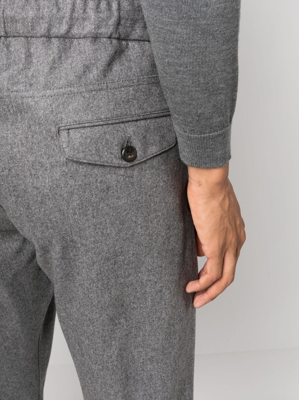 Shop Eleventy Drawstring Straight-leg Trousers In Grey