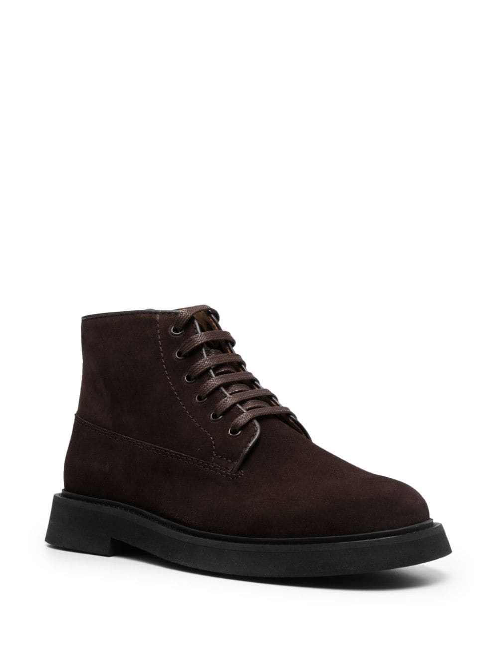 Shop Apc Suede Ankle Boots In Brown