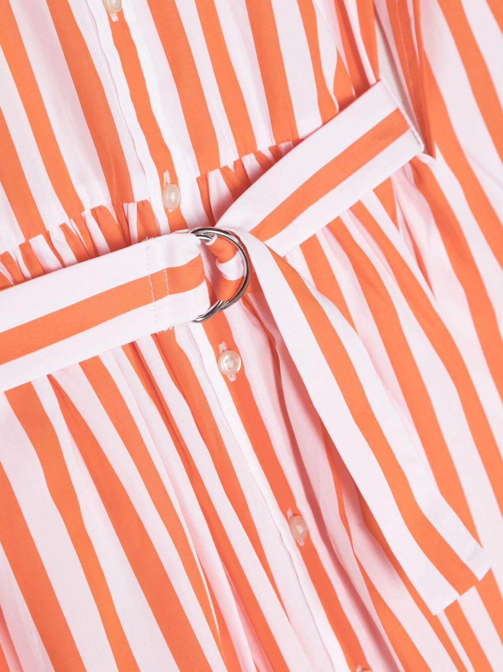 Shop Ralph Lauren Stripe-print Belted Dress In Orange