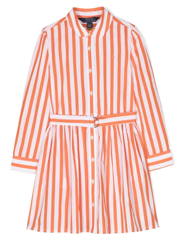 POLO RALPH LAUREN KIDS ストライプ ワンピース | オレンジ