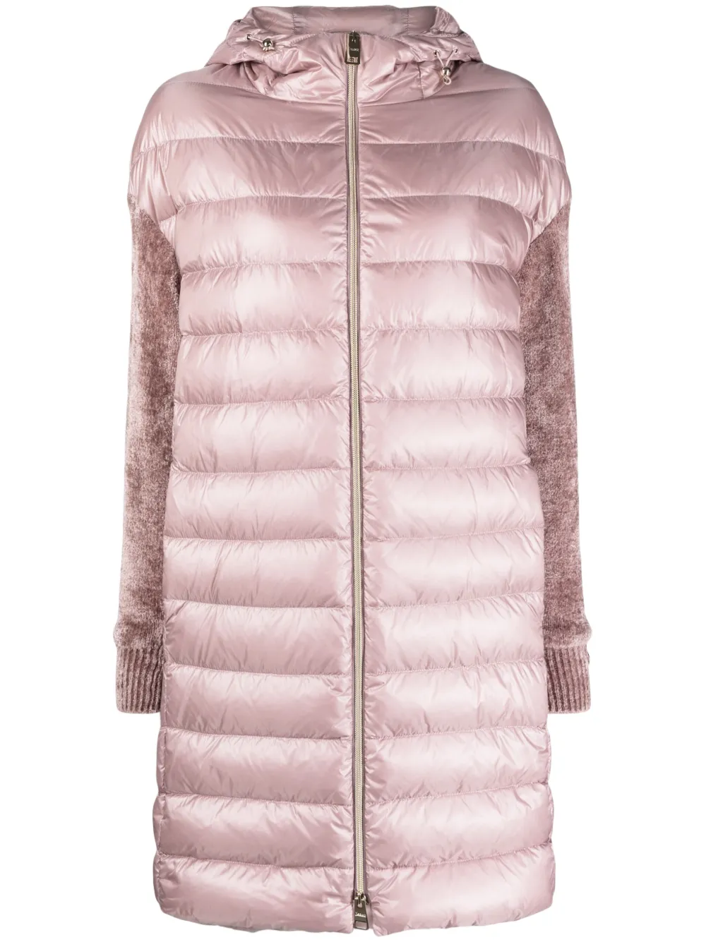 Herno contrast-sleeve padded hooded coat | Pink | Image 1