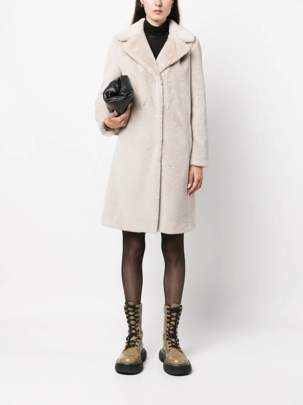 Herno Jas van imitatiebont - Beige