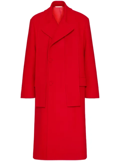 Valentino Garavani scarf-collar double-breasted wool coat