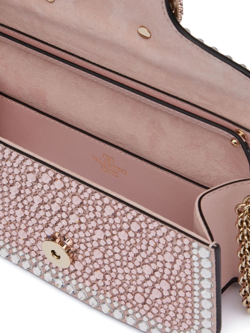 Valentino Garavani Small Locò sequin-embellished Crossbody Bag - Pink