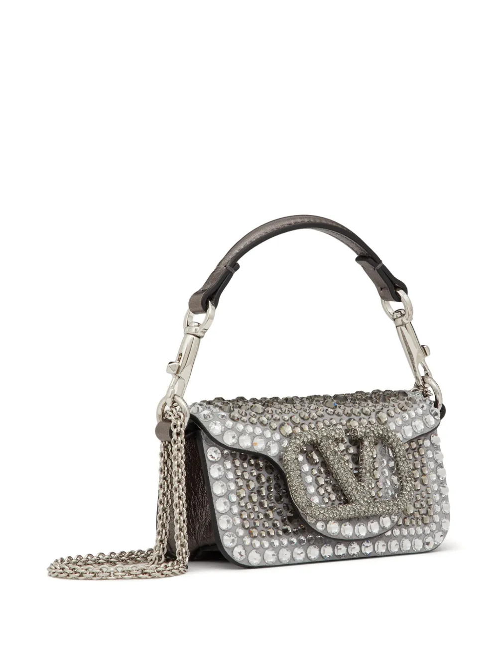 Cheap Valentino Garavani micro Locò rhinestone-embellished chain bag WOMEN