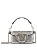 Valentino Garavani micro Locò rhinestone-embellished chain bag - Silver