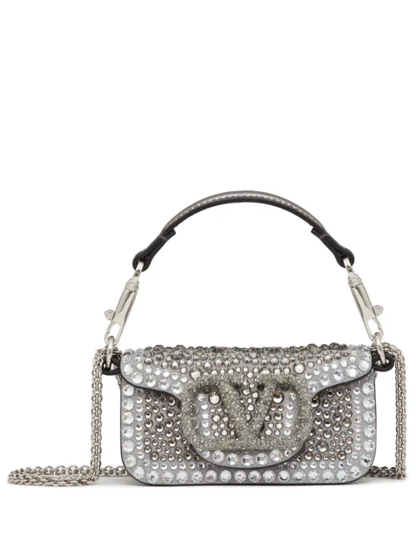 Valentino Garavani Micro Loco rhinestone embellished Chain Bag Silver FARFETCH AE