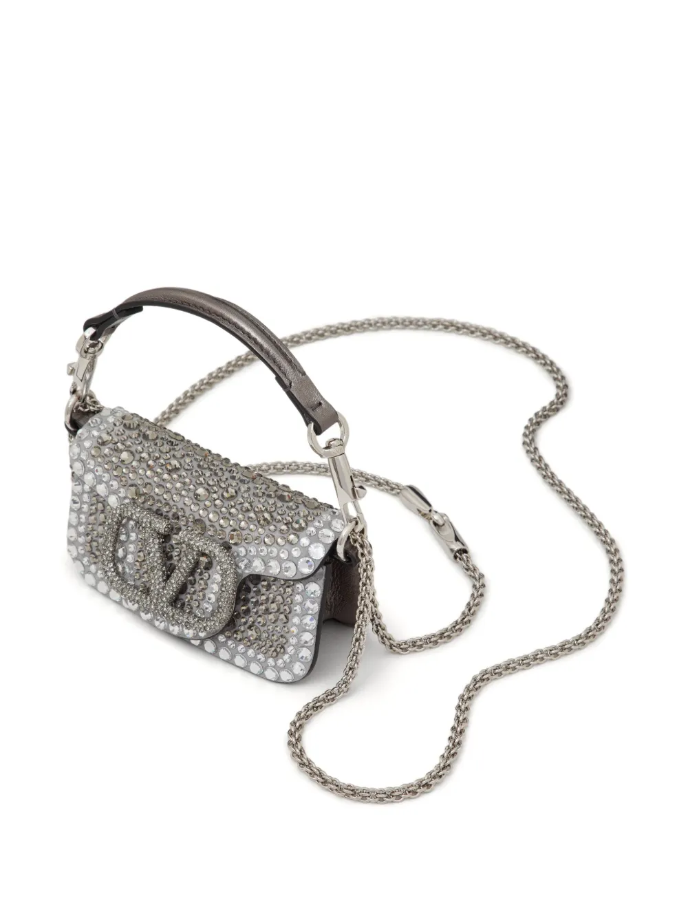 Cheap Valentino Garavani micro Locò rhinestone-embellished chain bag WOMEN