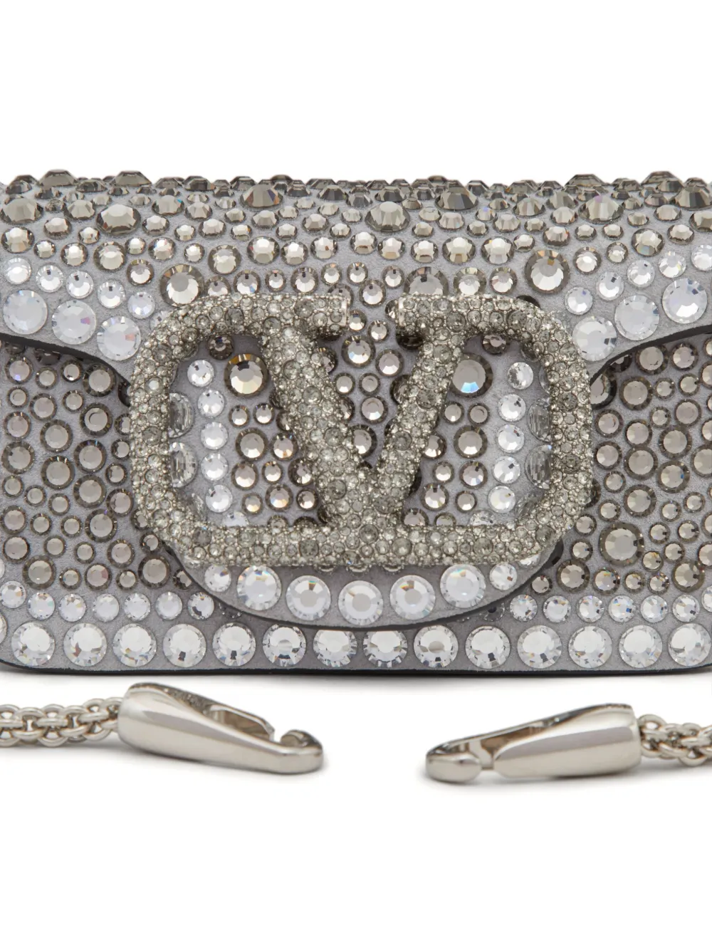 Cheap Valentino Garavani micro Locò rhinestone-embellished chain bag WOMEN