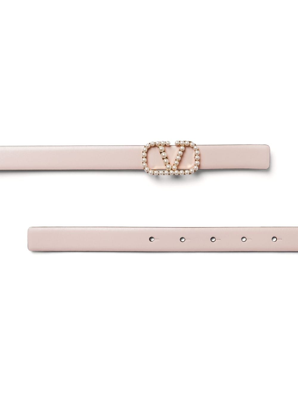 Shop Valentino Vlogo Signature Reversible Leather Belt In Pink