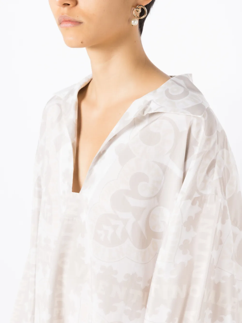 Valentino Garavani Blouse met geometrische print Beige