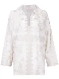 Valentino Garavani geometric-print silk-cotton shirt - Neutrals
