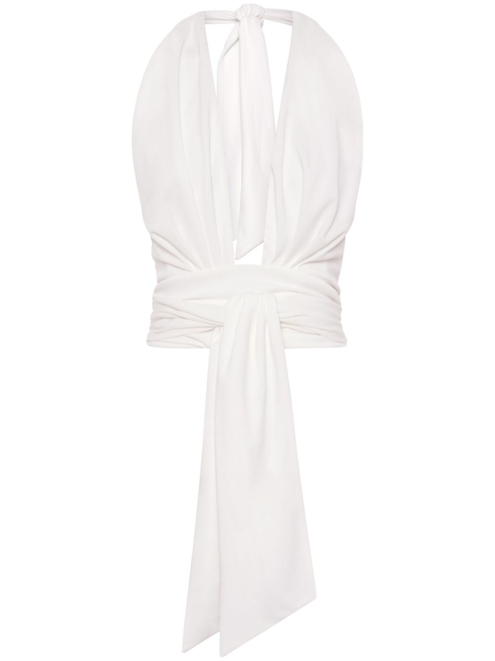 Nicholas Shina ruched halterneck top - White