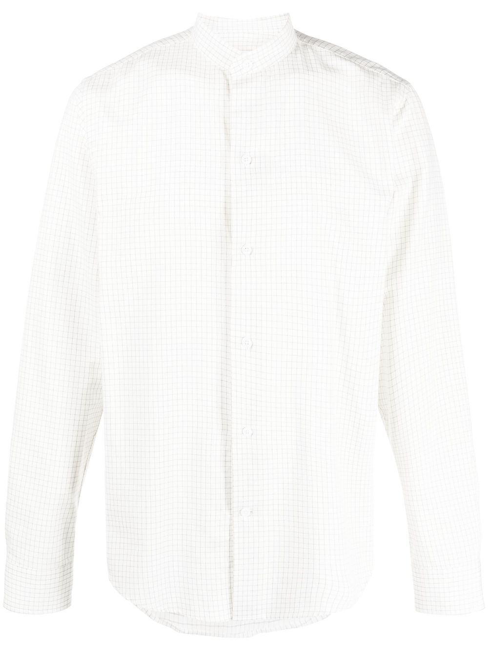 FURSAC grid-pattern cotton-merino shirt - White