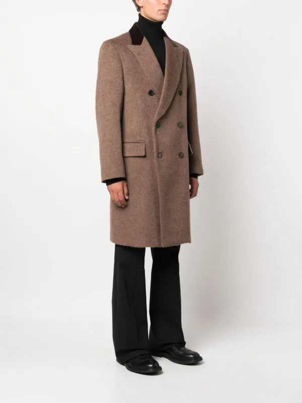 A.P.C. ダブルブレスト ウールコート ブラウン ZARA ブラウン ダブルブレスト ウールコート - メルカリ