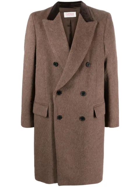 FURSAC double-breasted brushed coat