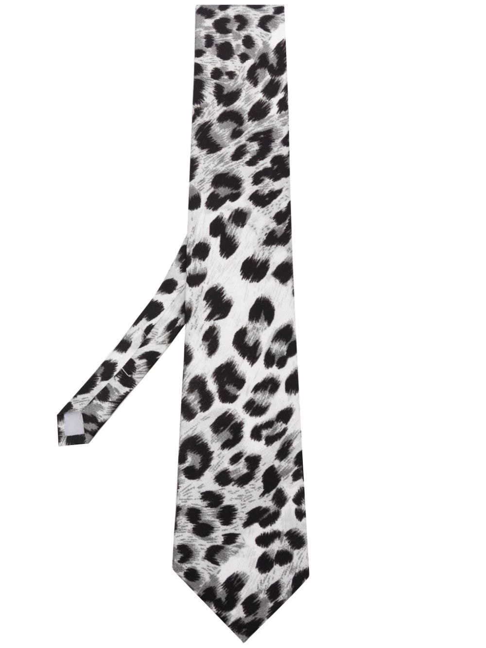 leopard-print silk tie