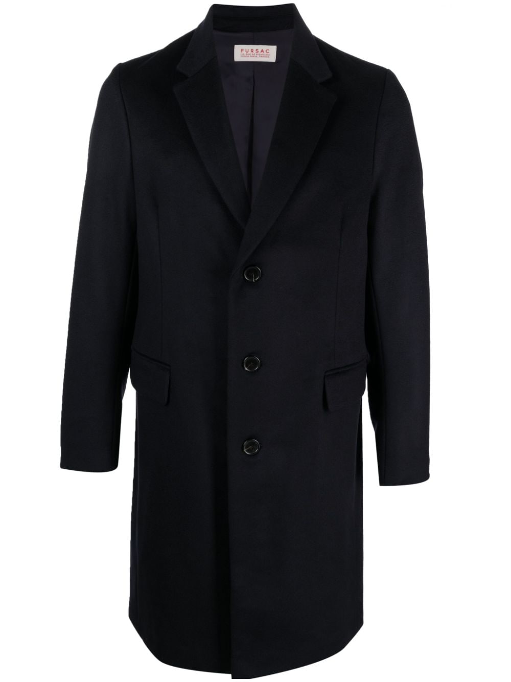 Fursac Cashmere Single-breasted Coat In Blue