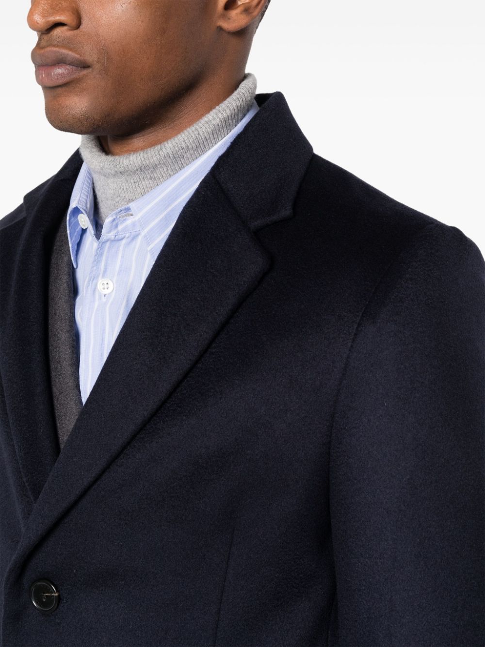 Shop Fursac Cashmere Single-breasted Coat In Blue