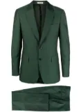 FURSAC tonal-striped single-breasted virgin wool suit - Green