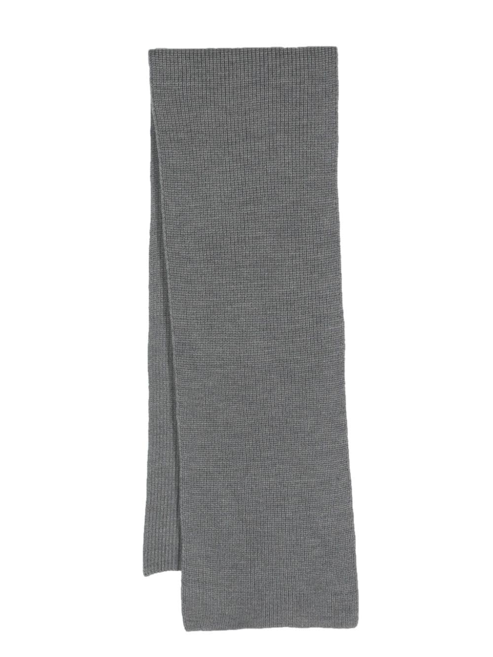Fursac Ribbed-knit Wool Scarf In Grey