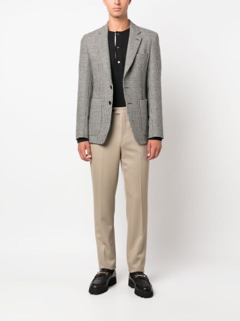 single-breasted houndstooth blazer