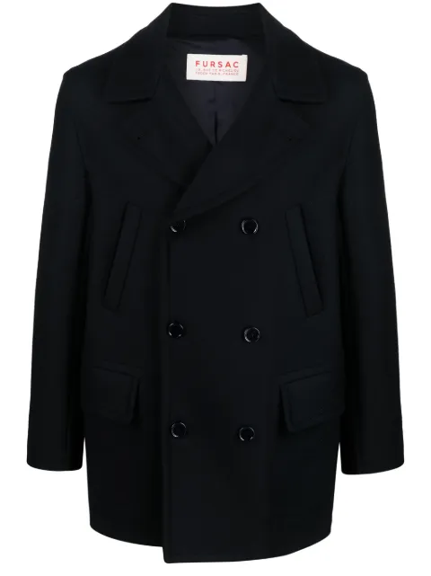 FURSAC notched-lapels double-breasted coat