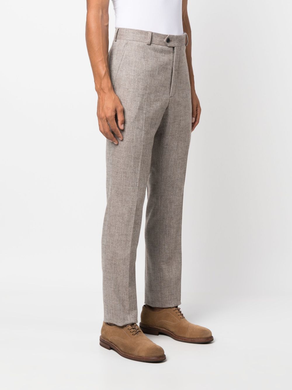 Shop Fursac Straight-leg Chino Trousers In Brown