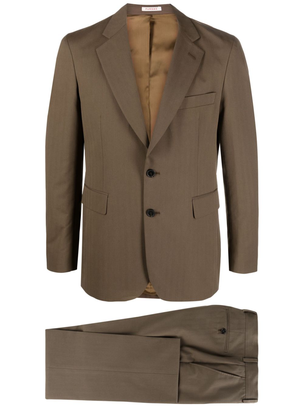 Fursac Tonal-striped Single-breasted Suit In Brown