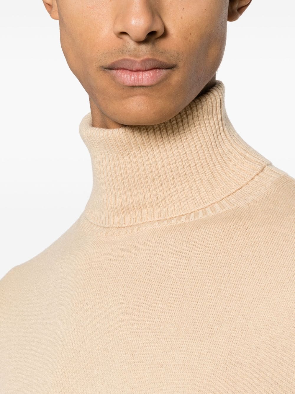 Shop Fursac Fine-knit Roll-neck Jumper In Neutrals