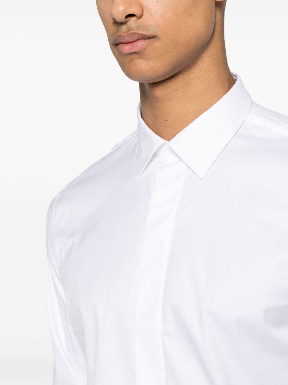 Shop Fursac Poplin Cotton Shirt In White