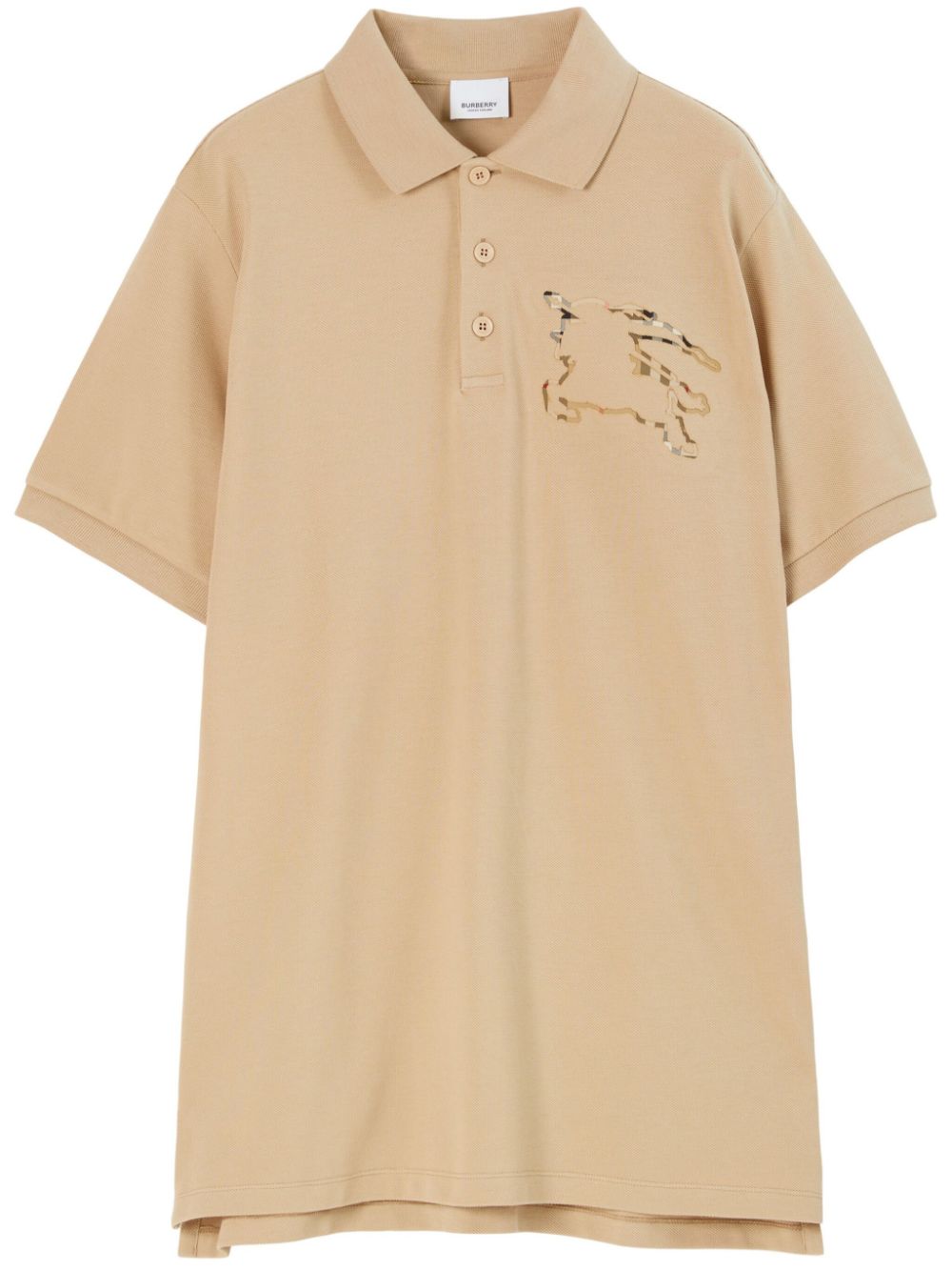 Shop Burberry Equestrian Knight-motif Cotton Polo Shirt In Neutrals