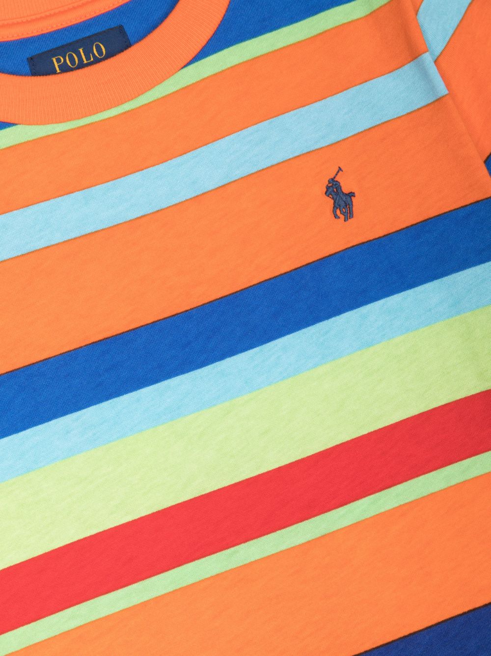 Shop Ralph Lauren Stripe-print Cotton T-shirt In Orange