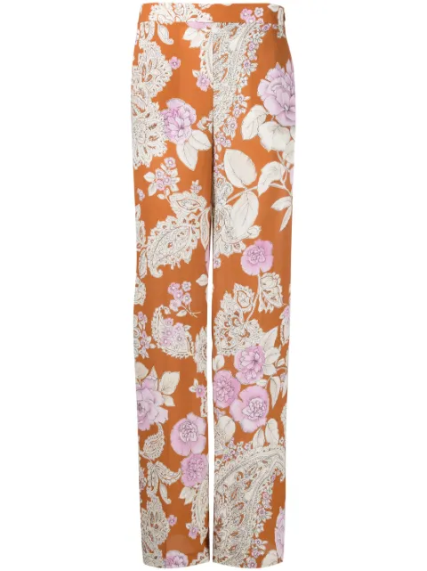 TWINSET floral-print wide-leg trousers