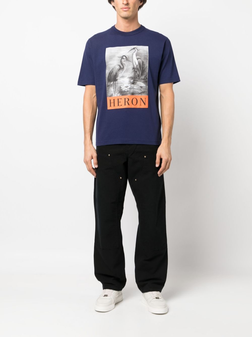 Heron Preston Heron BW graphic-print T-shirt - Blauw