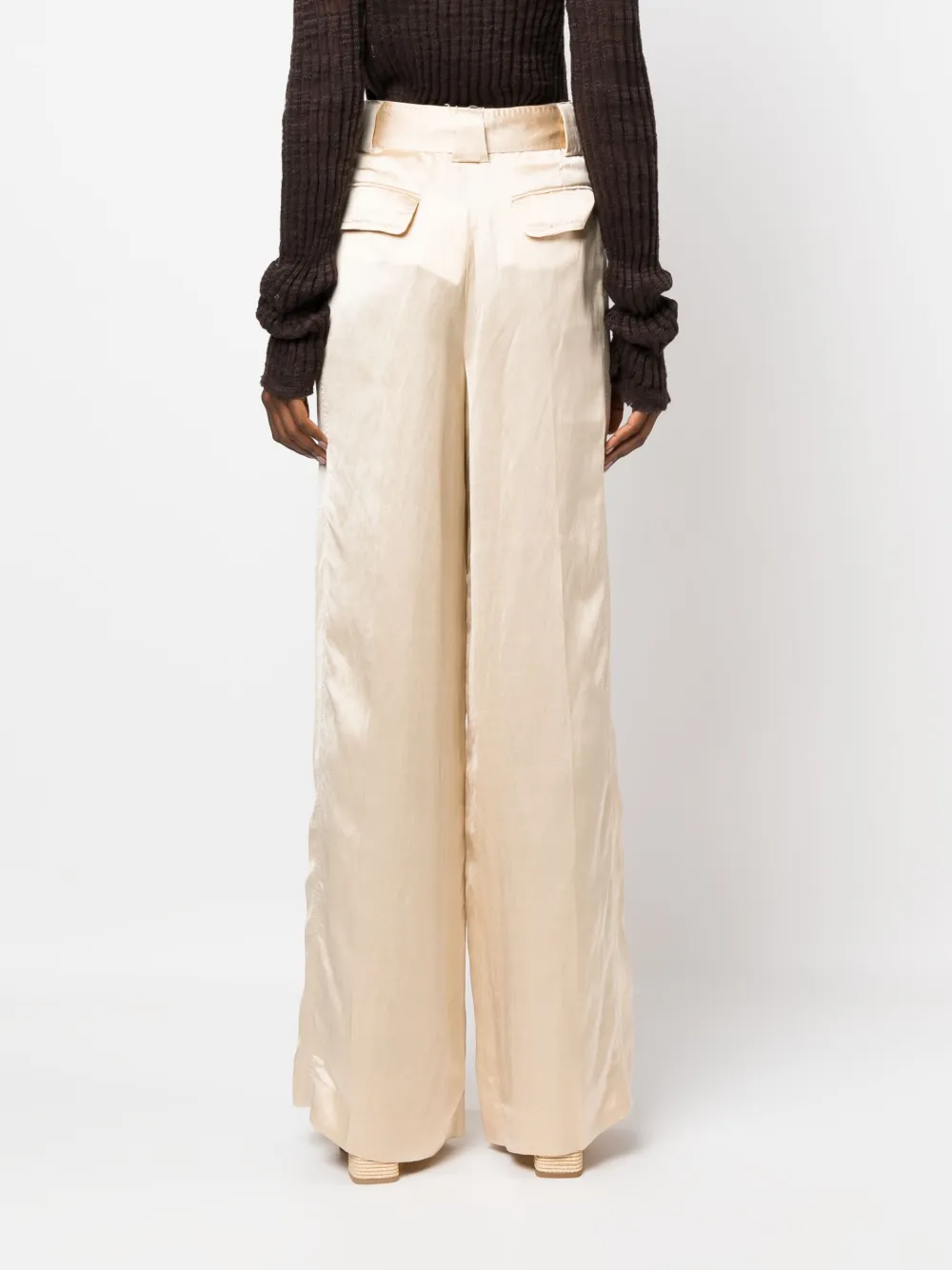 Zimmermann Wonderland Satin Trousers In Neutrals