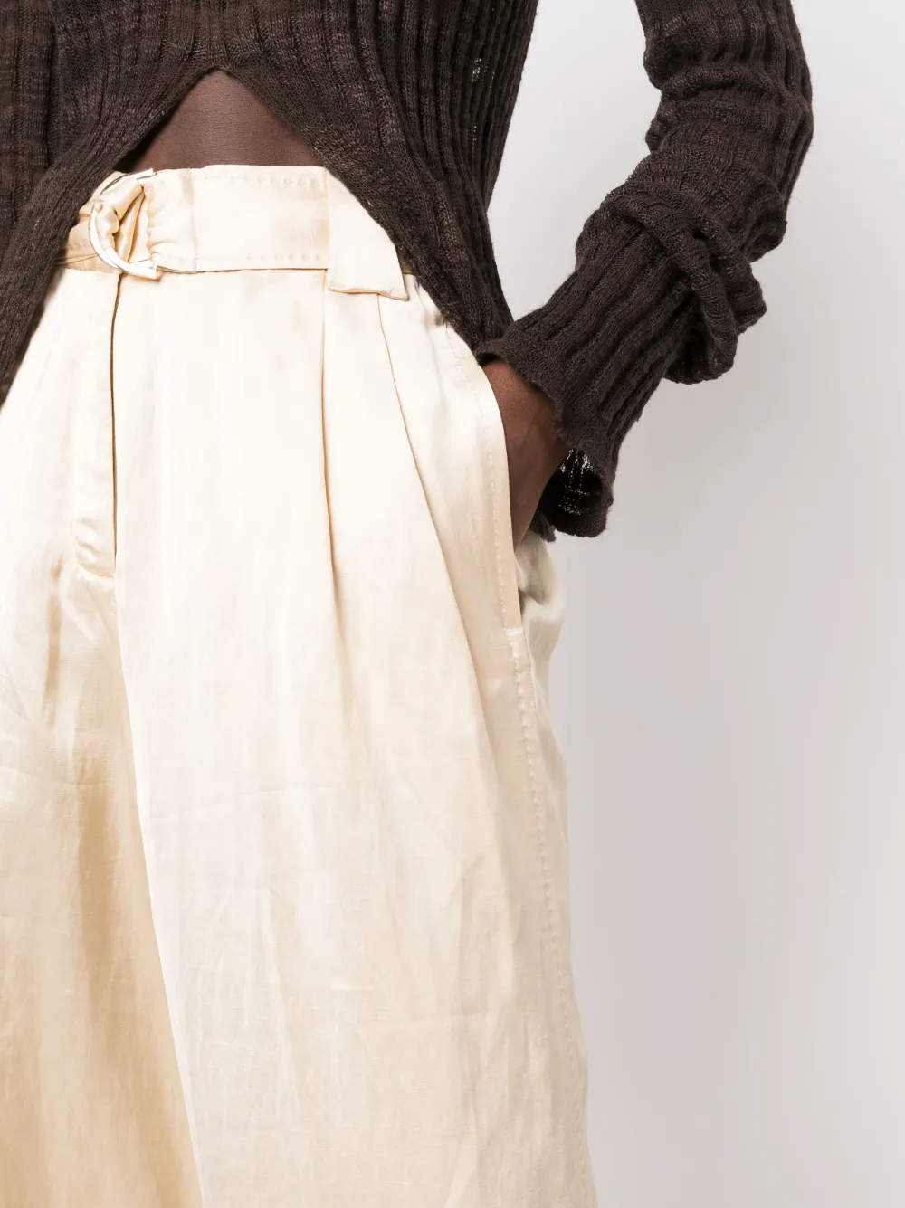 Zimmermann Wonderland Satin Trousers In Neutrals