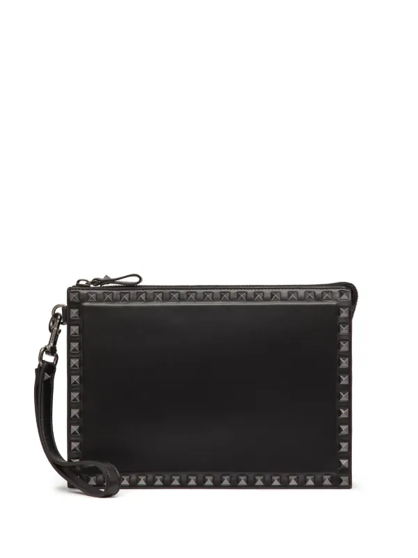 Valentino Garavani Rockstud Leather Clutch Bag Farfetch