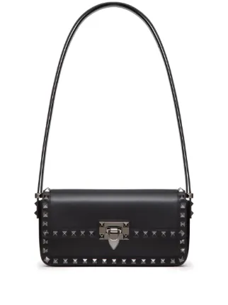 Valentino Garavani Bolsa Tiracolo Rockstud23 E/W De Couro | Preto