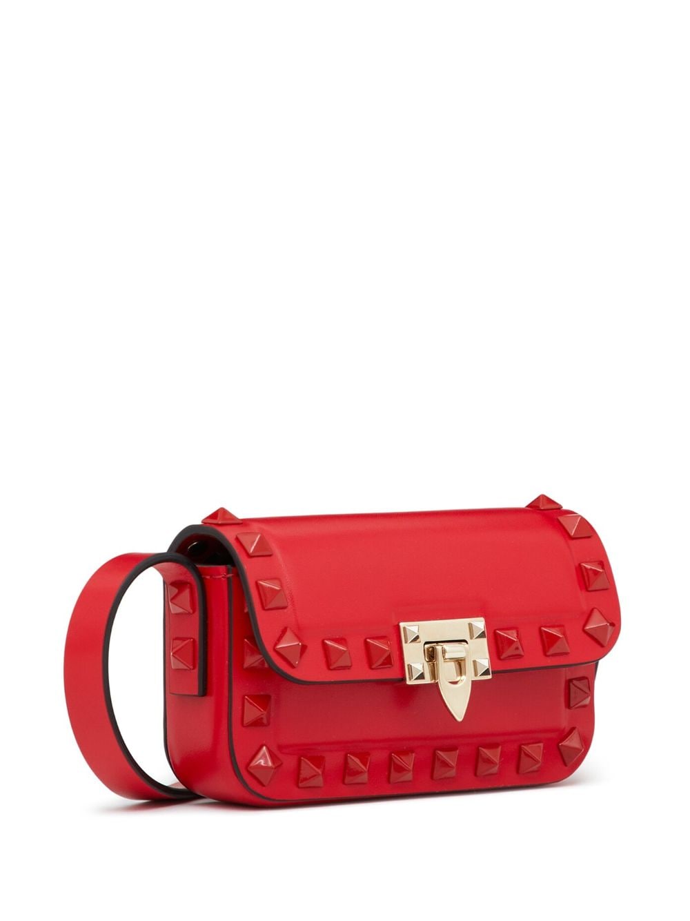 Shop Valentino Micro Rockstud23 Leather Shoulder Bag In Red