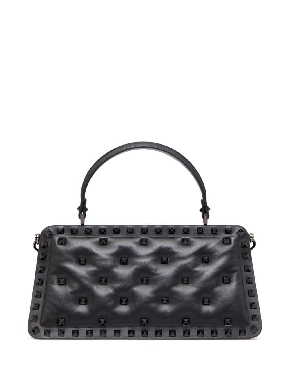 Shop Valentino Rockstud Padded Leather Handbag In Black
