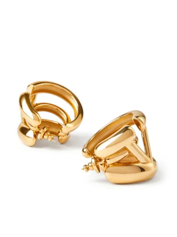 アクセサリー Valentino Garavani Gold V-logo Hoop Valentino V-Logo Hoop Earrings in Gold | endource
