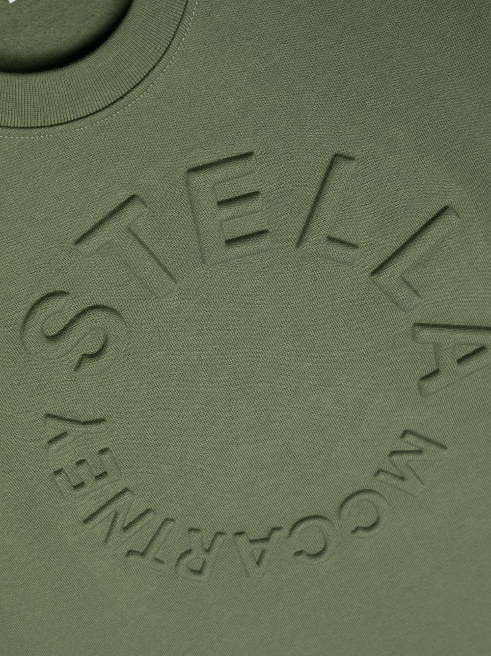 Shop Stella Mccartney Logo-embroidered Cotton Sweatshirt In Green