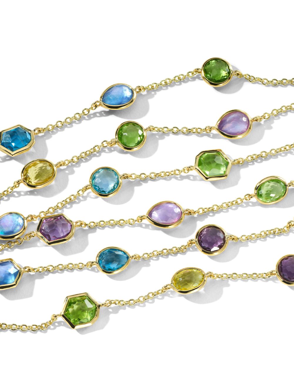 Shop Ippolita 18kt Yellow Gold Rock Candy Stone Station Multi-stone Necklace