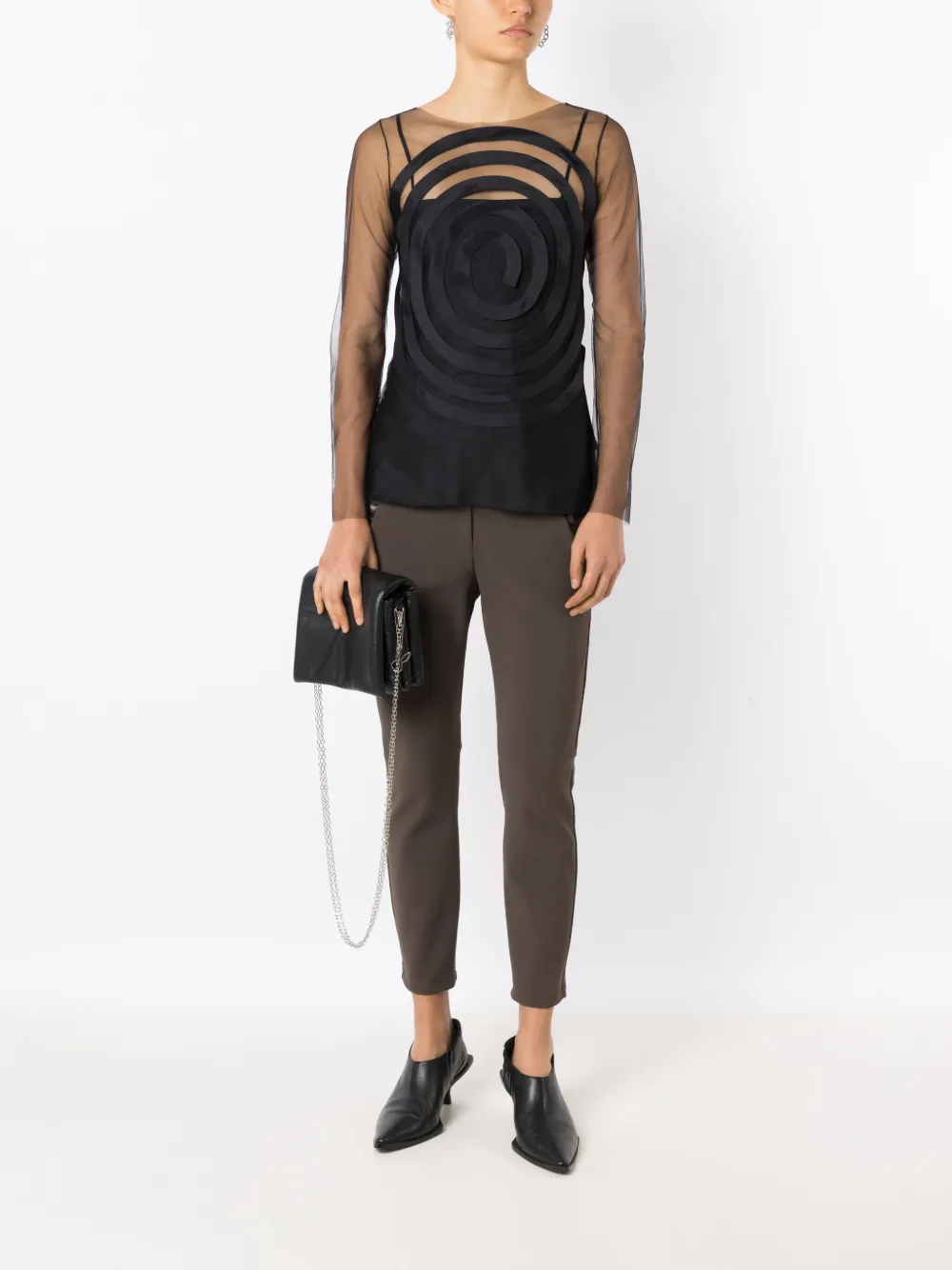 Gloria Coelho Doorzichtige blouse - Zwart